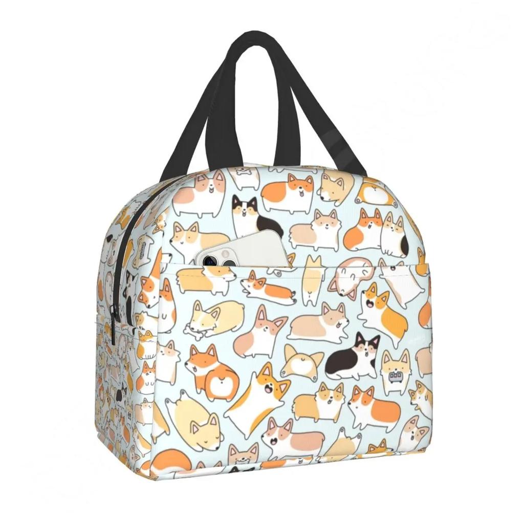 Утепленная сумка для обеда с рисунком королевы Елизаветы и корги для женщин, многоразовая термосумка-холодильник для обеда на работе, в школе, на пикнике