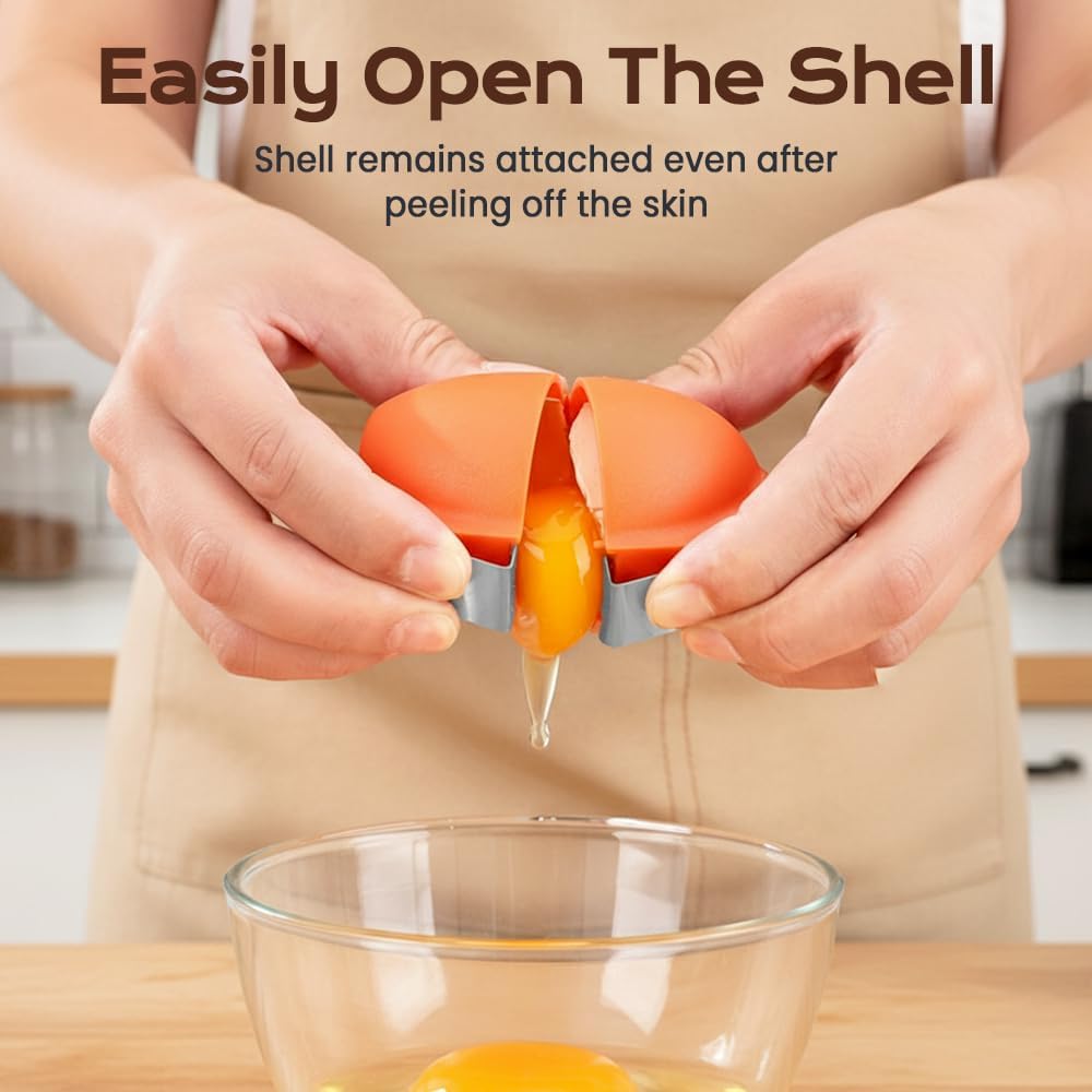 Stainless Steel Egg Shell Cutter, 2026 Handheld Opener for Raw & Hard Boiled Eggs, Easy Cracking & Peeling Kitchen Tool