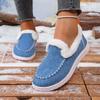 Fashion Fashion Cotton Shoes Winter New Round Toe Deep Mouth Plus Wool Warm Soft Sole Non-slip Wear-resistant Flat Shoes