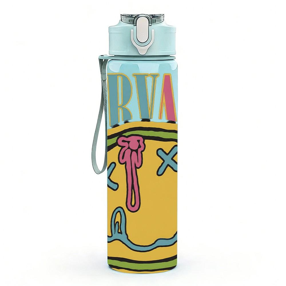 1PC Nirvana Yellow Circle 750ml sports water bottle leakproof straw lid outdoor office home