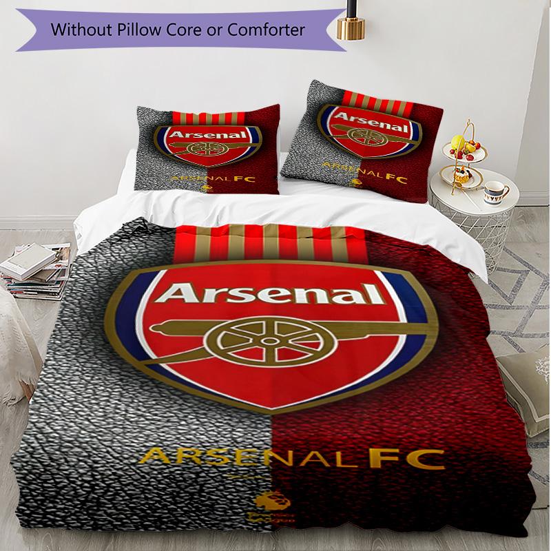 3pcs Duvet Cover Set (1*Duvet Cover + 2*Pillowcase, Without Core), football team.C Print Soft All‑Season Bedding Set, Home Bedroom Decor Gift