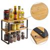 YMYNY Kitchen Rack, 2-Piece Set, Seasoning Rack/Spice Rack, Countertop Shelf, Stackable, Expandable Cabinet Storage Case for Aquariums, Cosmetics, Can