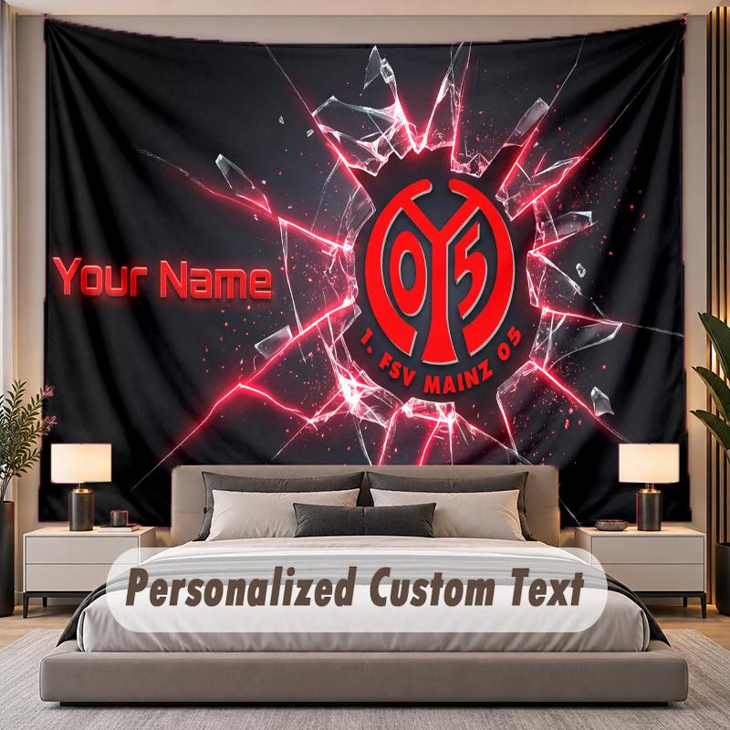 Custom Name Text Tapestry Mainz 05 Personalized Polyester Wall Tapestry For Bedroom And Room