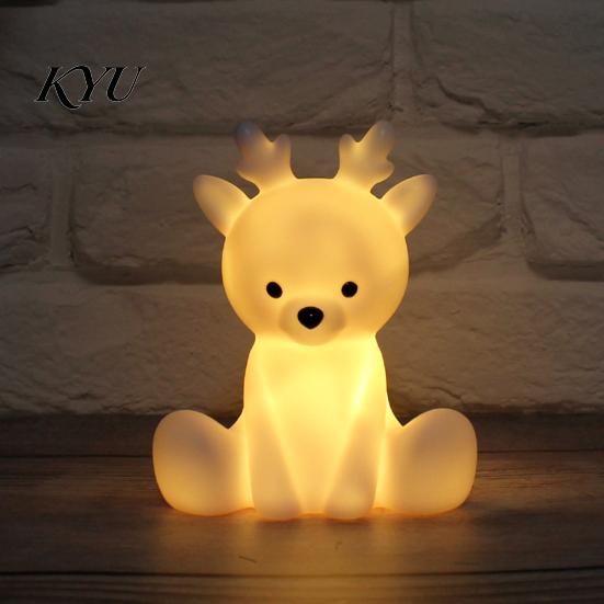 Decorative Desk Lamp for Kids Cute Animal Night Light Kids, Rabbit Bear Deer Cat Dog Birthday Gifts Boys Girls Shape LED Bedside Lamp, Soft
