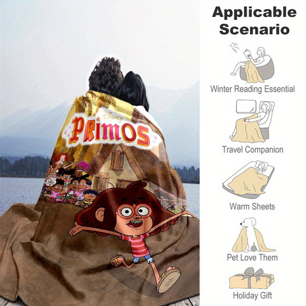 1pc, Disney Happy Primos Blanket Soft Throw for Friend, Perfect Gift, Living Room, Outdoor Blankets, Travel