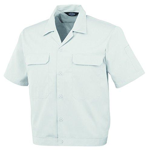COCOS Nobuoka A-6650 Open-Collar Short-Sleeve Blouson, Silver, Size S