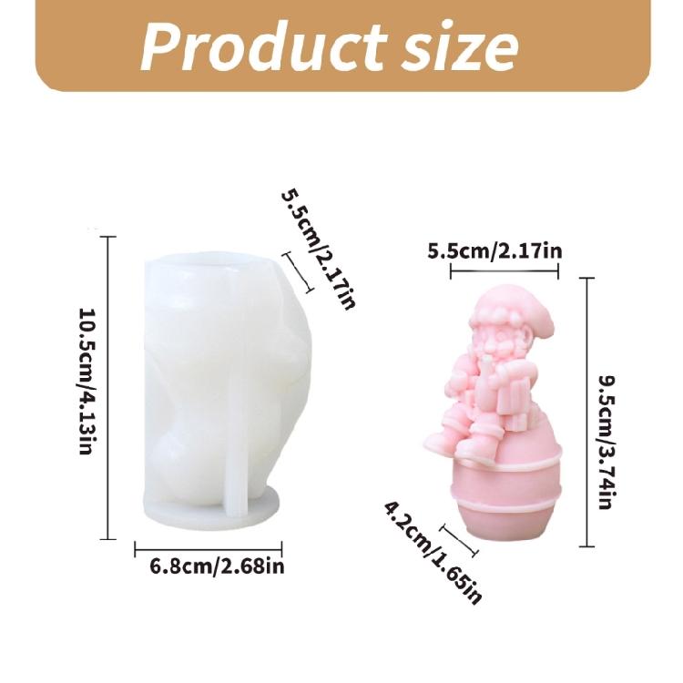 Christmas Theme Candle Molds Santa Silicone Molds for Candle Soap Christmas Decorations Epoxy Resin Craft,