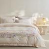 Four-piece set of pure cotton ceramic abraded wide-edge cotton active printing autumn and winter thick abraded bedding four-piece set