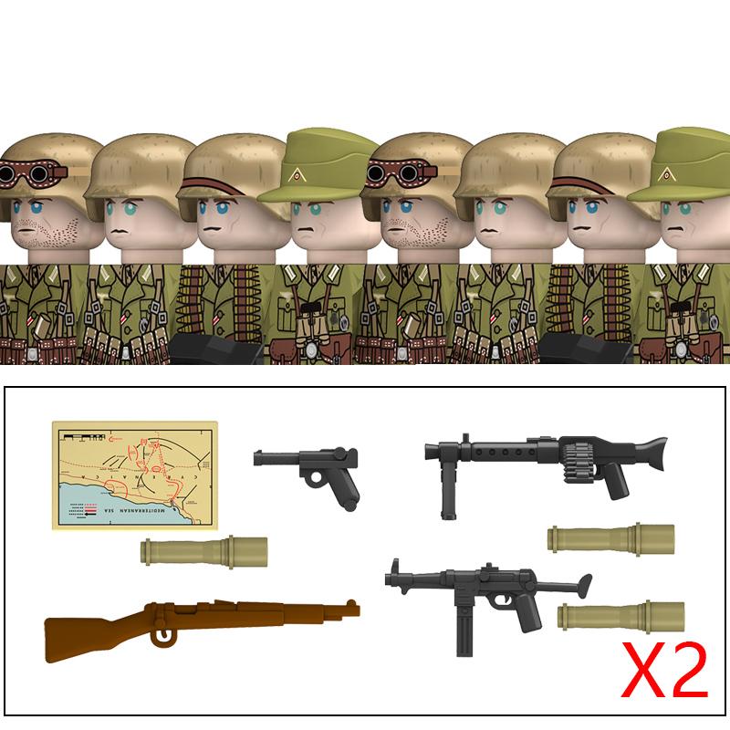 Нетоксичные Военные Вторая Мировая Война Немецкий Флот Бронетанковые Войска Строительные Блоки США 101-я Великобритания Советский Союз Солдаты Пехота Оружие Кубики Игрушки Дети