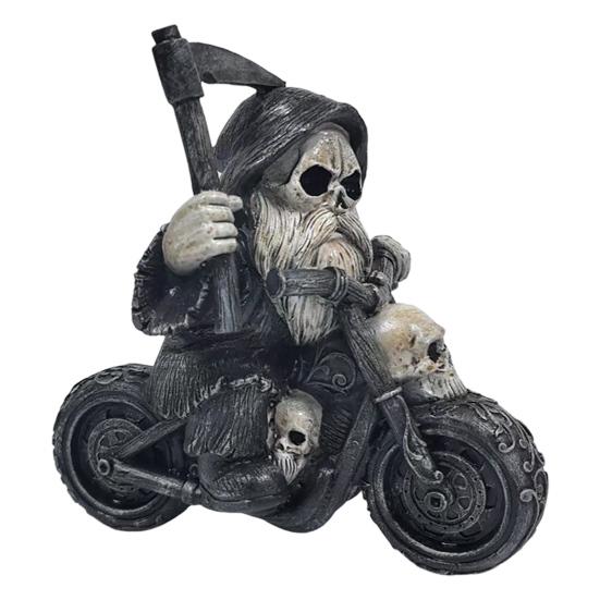 Halloween Figure Skeleton Knight Motorcycle Riding Gnome Statue Resin Yard Art Decor Garden Outdoor Ornament