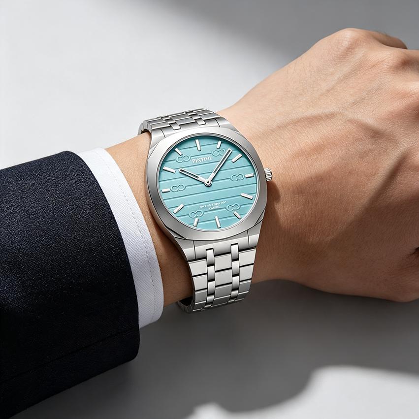 Fashion Brand Thin Quartz Watch for Men Simple Colors Men Wristwatches Waterproof 38 mm Ultra-thin Dial