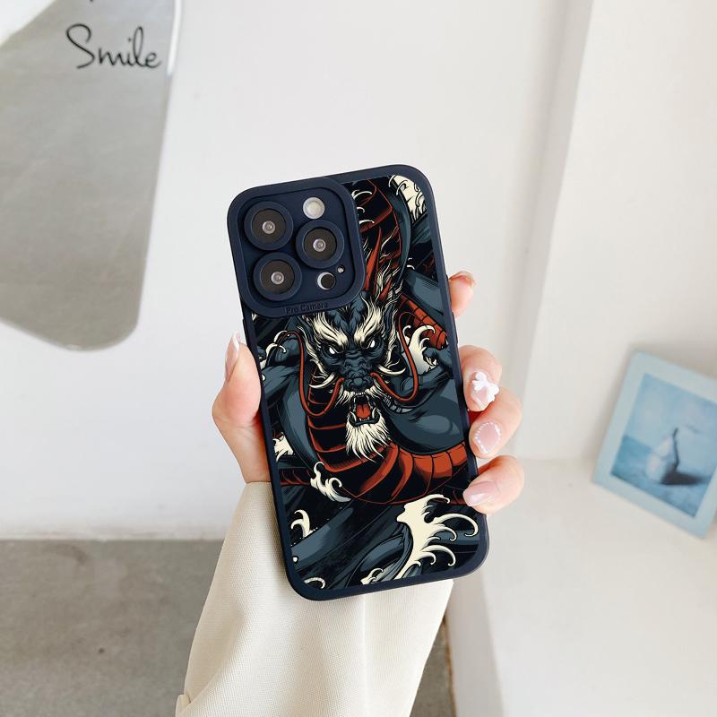 Модный китайский винтажный чехол с драконом для iPhone 13 12 11 14 Pro Max 14 Plus 7 8 Plus SE2020 XS XR X Мягкая силиконовая задняя крышка