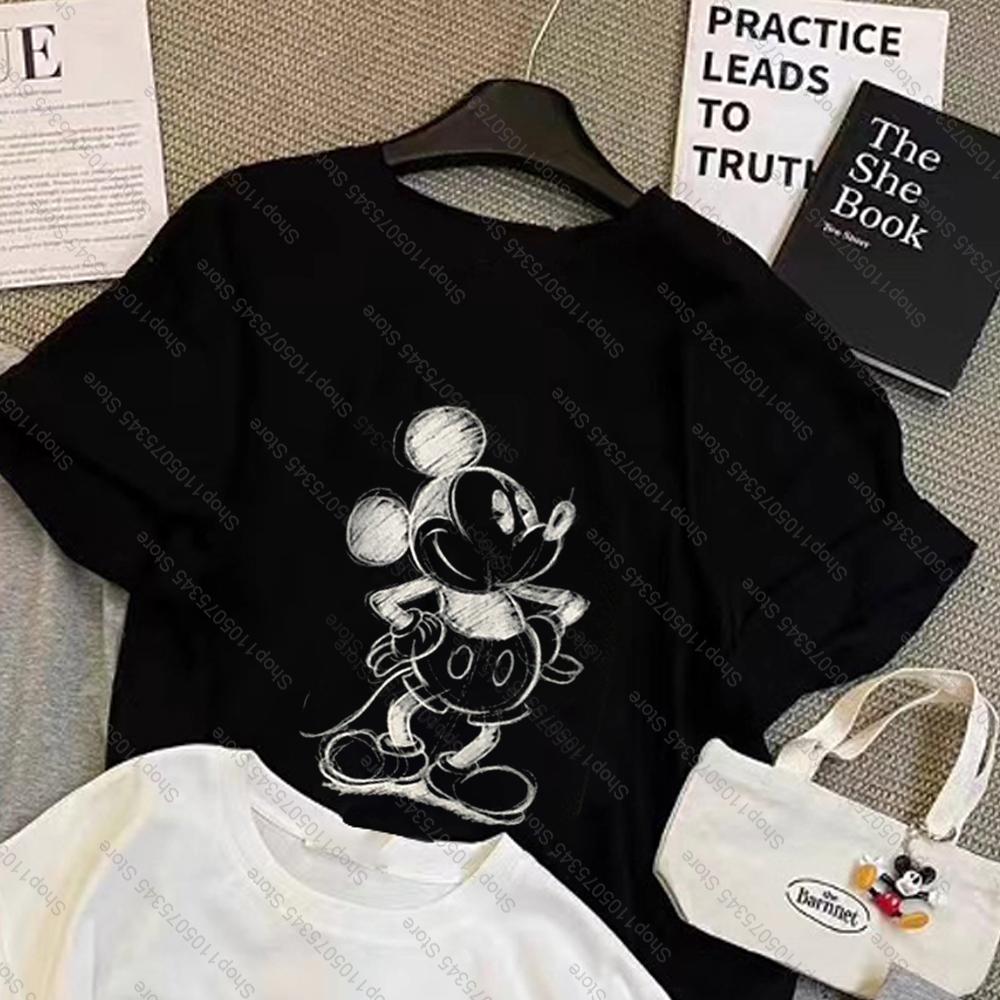 Cartoon Printed Short Sleeve TShirt Loose Fashion Simple Versatile Casual Crew Neck Skinny OversizeTop Women