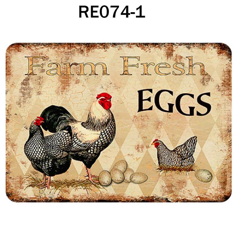 Happy-Hens свежие яйца металлическая жесть плакат куры фермерский магазин плакат винтажный ресторан настенный декор ретро таблички знаки 2030 см