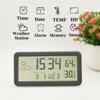 Battery Powered Digital Alarm Clock TEMP Humidity Date Week Weather Station Snooze Table Clock 12/24H Wall-mounted LCD Clock