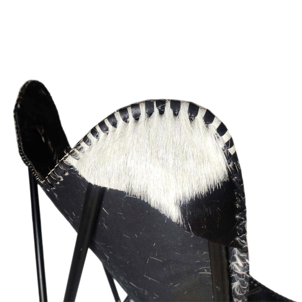 Стильное расслабляющее кресло-бабочка Hair On Leather, складное черное и белое кресло для дома, гостиной, спальни, офисного кожаного кресла