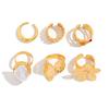 6pcs/set Irregular Design Exaggerated Rings Alloy Electroplated Baroque Ring  Luxury Accessories