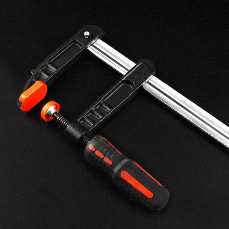 Струбцина F с эргономичным дизайном для столярных и ремесленных работ, усиленная, регулируемая, металлическая, для металлообработки