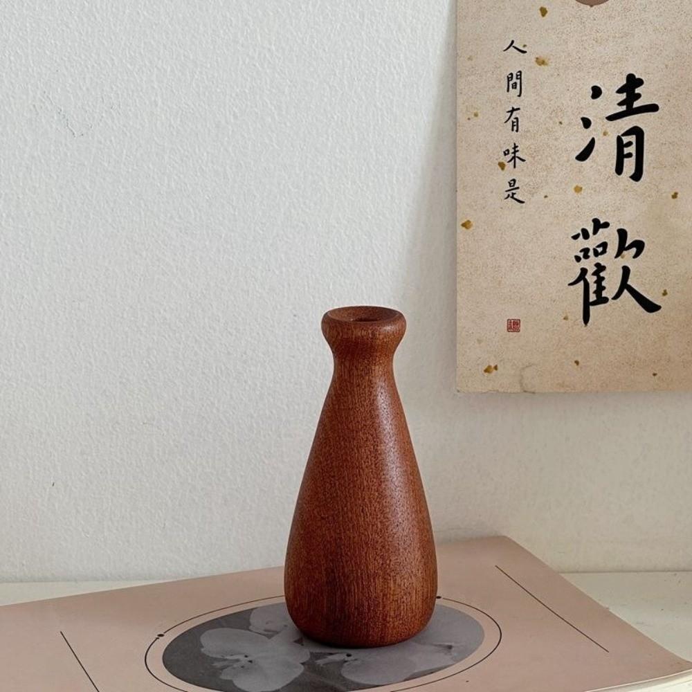 Minimalism Flowerpot Floral Arrangement Tabletop Decor Simple Wooden Vase Home Decor