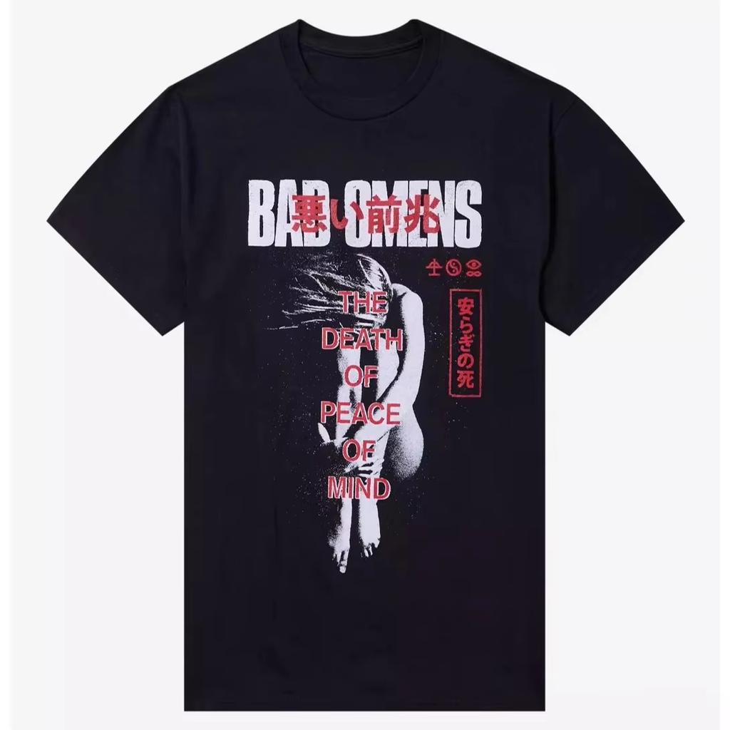 Bad Omens Album Graphic 100Cotton Tshirt Unisex Y2k 2026 Summer New Oneck Retro Rock Dark Style Fashion Short Sleeve Shirt