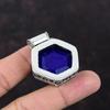 Кулон с граненым синим сапфиром, потрясающий кулон ручной работы с драгоценным камнем, подвеска из стерлингового серебра 925 пробы, ювелирные изделия с синим сапфиром, винтажный кулон для подарков