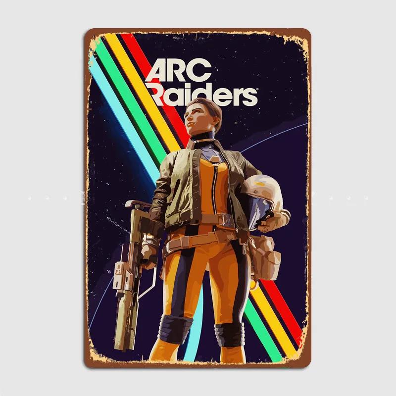 Игровой Постер Arc Raiders Винтажная Вывеска Гараж Индивидуальная Спальня Комната Настенный Декор Домашние Декоративные Постеры Металлический Постер Декор для Помещения