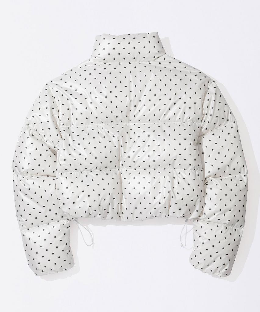 Sculptor Polka Cropped Puffer Down Ivory