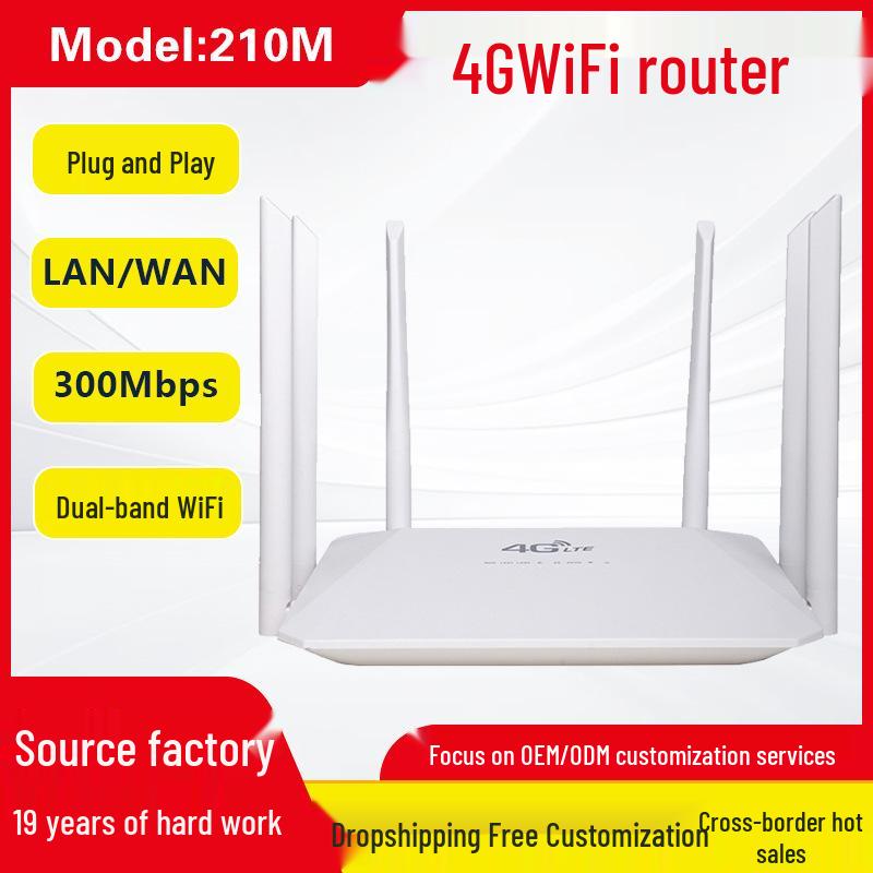Российский 4G Беспроводной WiFi6 Домашний Роутер, 6 Антенн, Сильное Проникновение Сигнала.