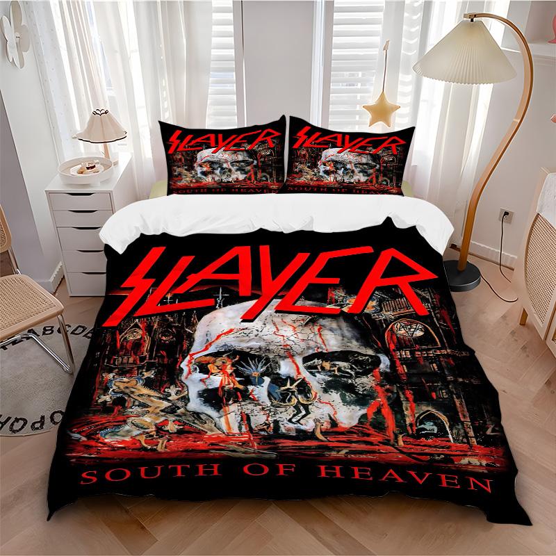 Slayer South Heaven Print 3Pcs Bedding Setduvet Cover With 2 Bedropillowcase Home Birthday Gift