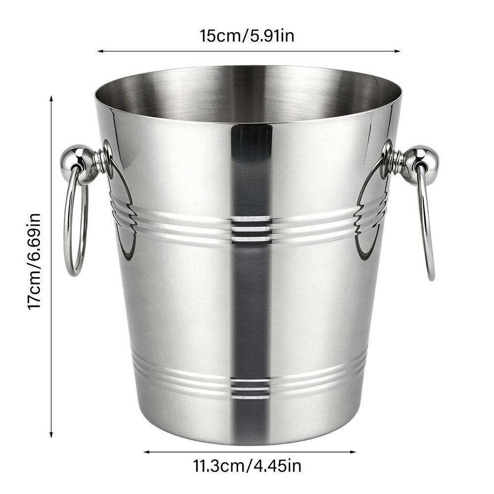 Stainless Steel Stainless Steel Ice Bucket Polished Finish Metal Beverage Bucket Bar