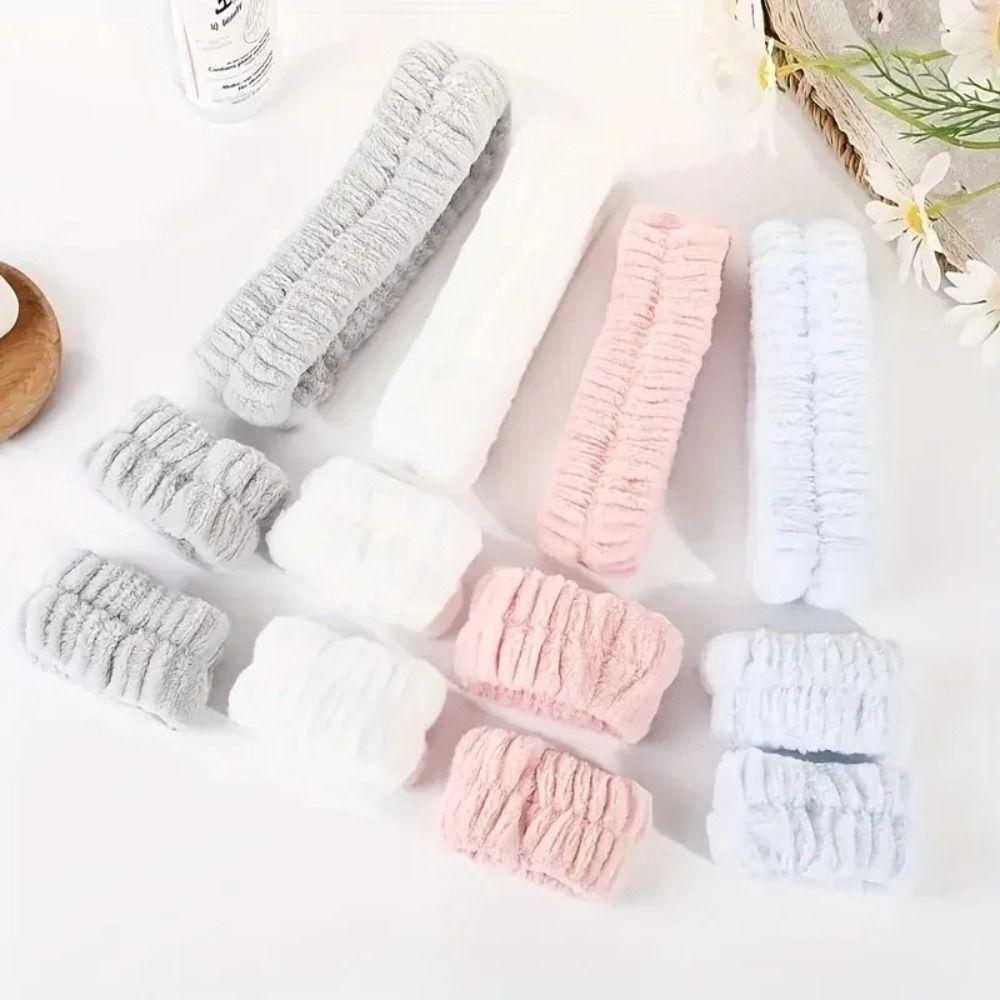 Coral Velvet Face Wash Hairband Reusable Skin Care Hairband New High-elastic Hairband  Makeup