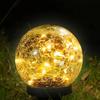 Solar Garden LED Glass Globe Lights, Cracked Glass Decorative Lights, Outdoor Waterproof, For Patio Lawn Gazebo Tabletop Holiday Event Decoration
