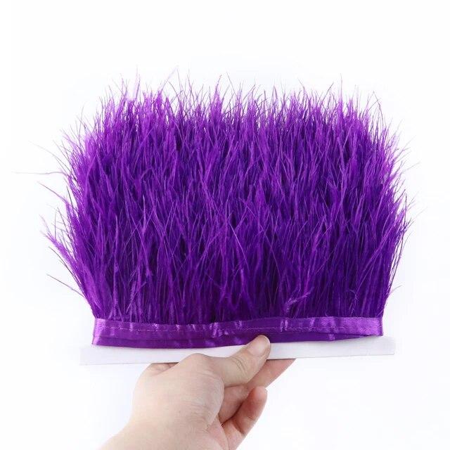 Цветная страусиная отделка 6-8 см, 1 м, 5 м, 10 м для поделок, свадебное платье, украшение одежды, лента с бахромой из перьев, отделка для шитья Flecos