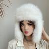 Шапка Лей Фэна Однотонная Искусственный Мех Лисы Лыжная Шапка Осень Зима Женская Теплая Шапка Аксессуары для Активного Отдыха