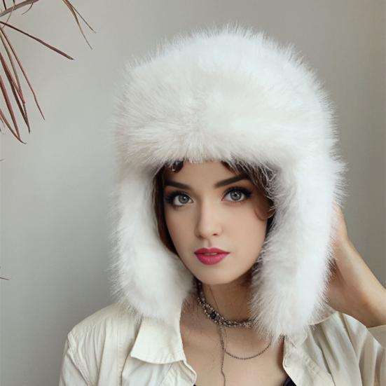 Шапка Лей Фэна Однотонная Искусственный Мех Лисы Лыжная Шапка Осень Зима Женская Теплая Шапка Аксессуары для Активного Отдыха