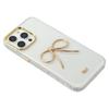 For iPhone 16 Pro Max Case Gold Bow Epoxy Design TPU+PC Phone Back Cover