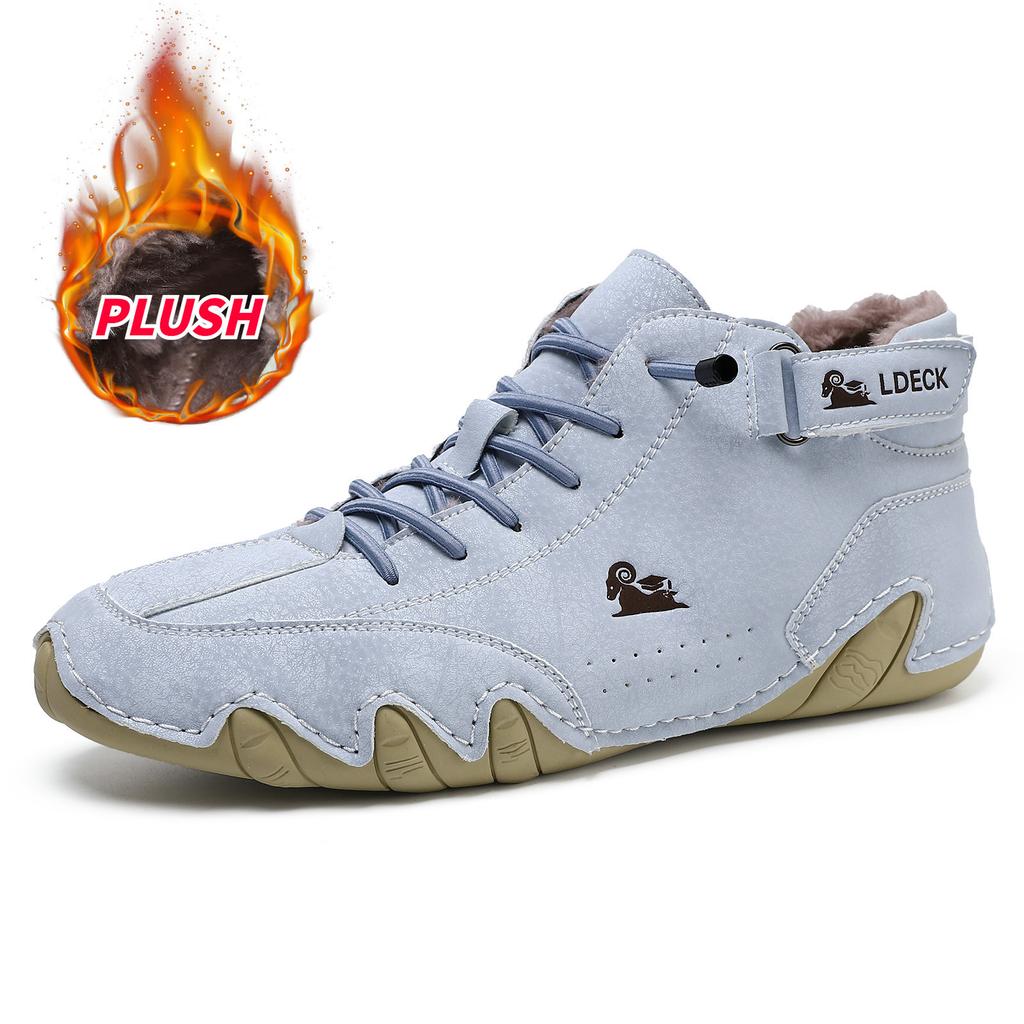 Зимние бархатные ботинки Мартина большого размера, мужские термохлопковые ботинки с высоким верхом, мужская спортивная и повседневная обувь