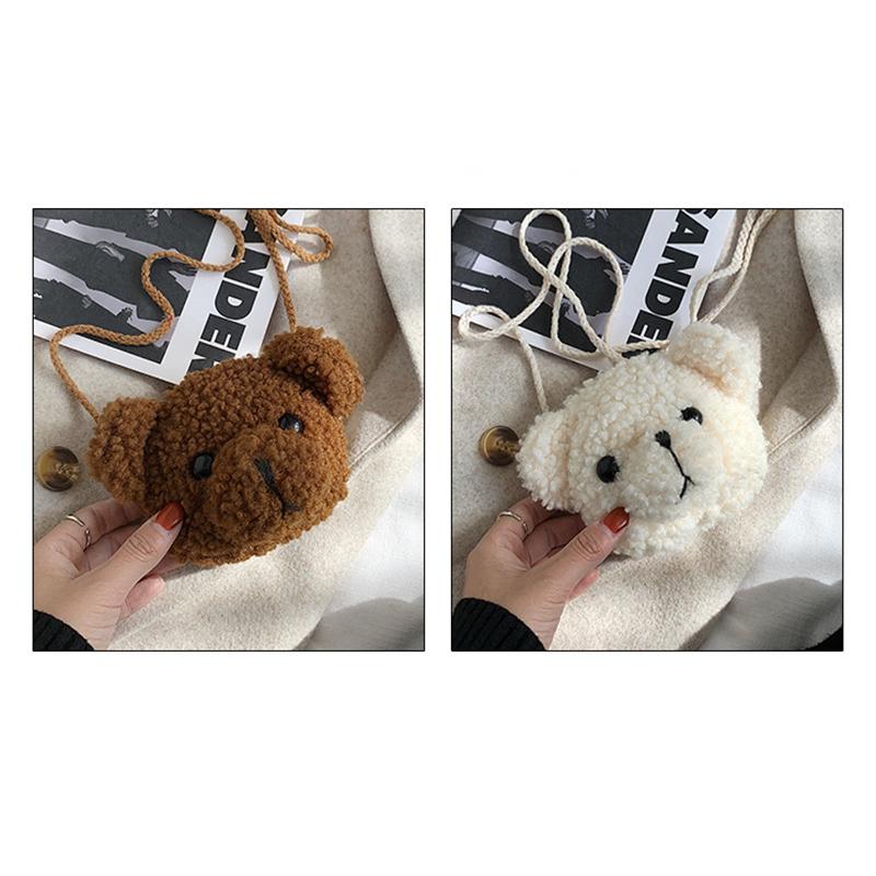 Childrens Animal Plush Bear Bag Cute Cartoon Shoulder Messenger Purse Fluffy Toy for School Picnic