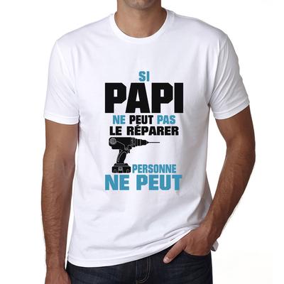Футболка унисекс Si Papi Ne Peut Pas Le Repairer Personne Ne Peut в стиле нуар