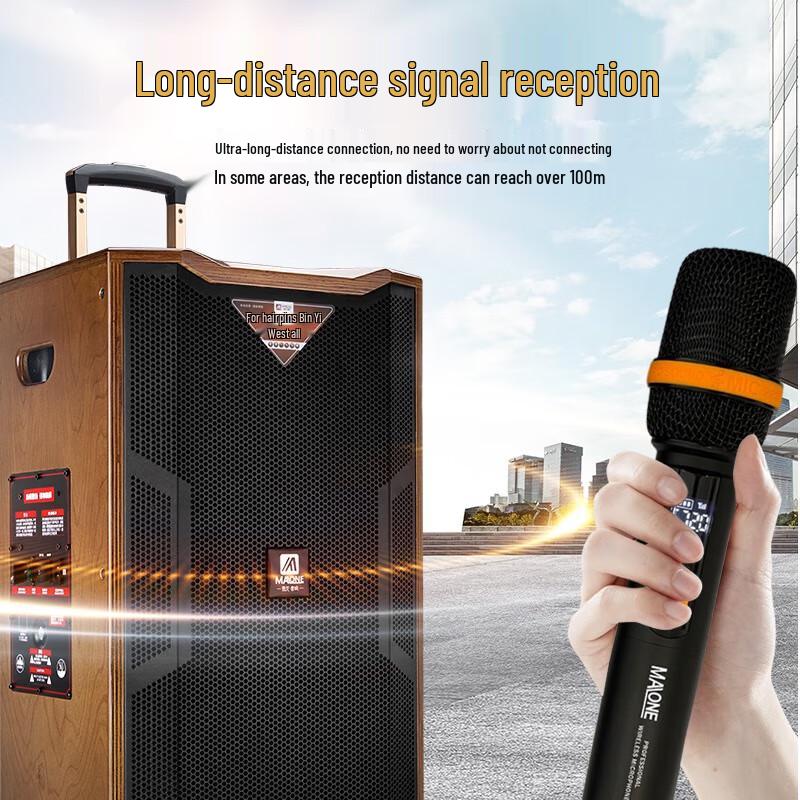 MALONE M-8512L Portable Karaoke Trolley Speaker with Dual Wireless Mics