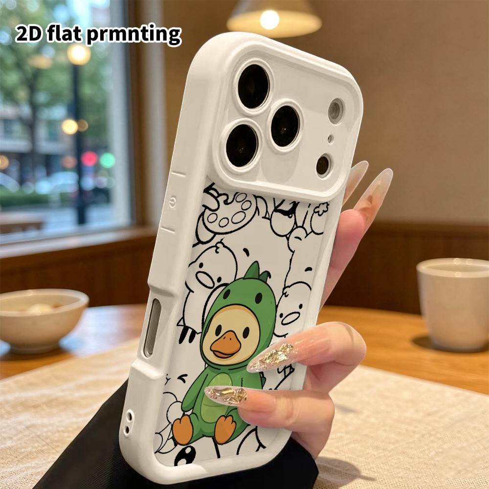 Phone case: 2D flat design, suitable for iPhone 18 17 16 15 14 13 Pro protective case, wearing a dinosaur pajamas, perfect Christmas and Halloween hol