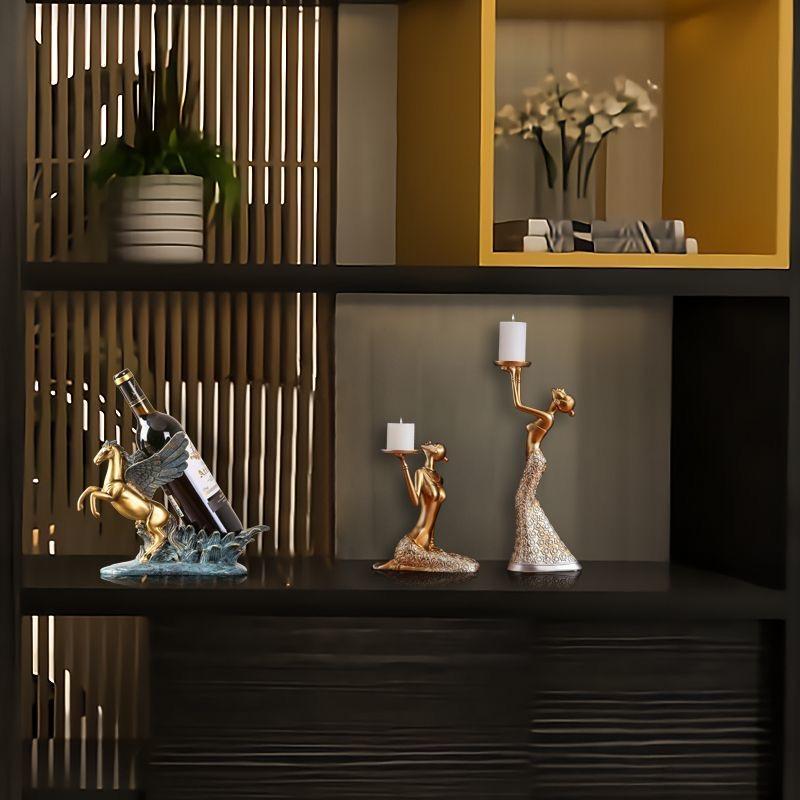 Скандинавский романтический смоляной подсвечник в виде девушки – Креативный декор для обеденного стола и дома