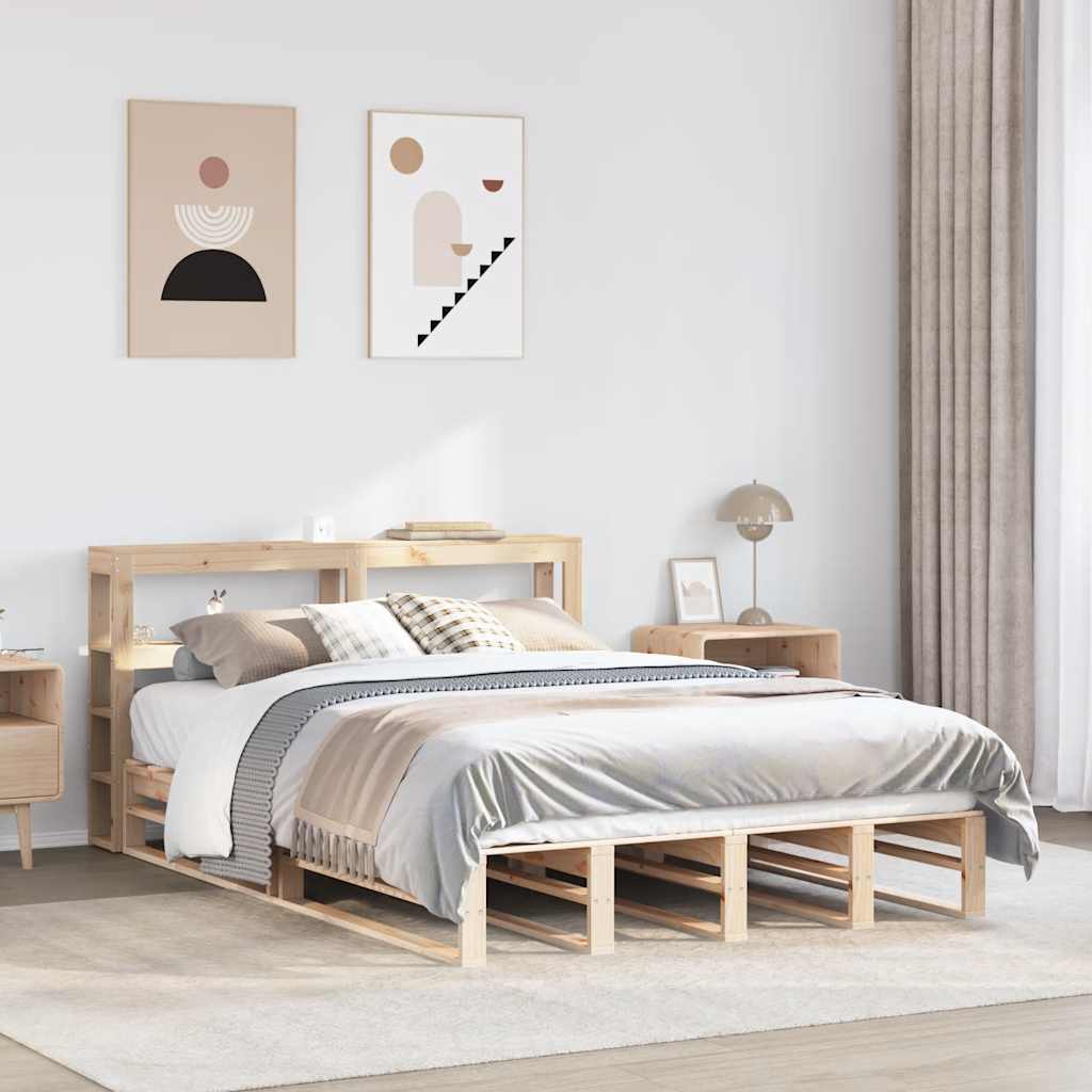 Vidaxl Rama Łóżka Bez Materaca, 140X190 Cm, Lite Drewno Sosnowe