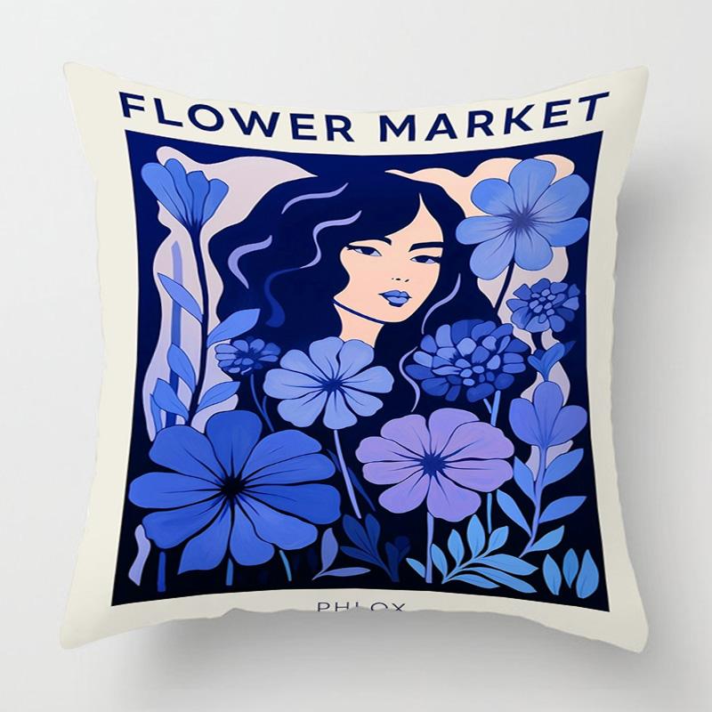 Винтажная наволочка с иллюстрацией фигуры 45x 45см, декоративная наволочка для подушки для спальни, дивана, универсальная для четырех сезонов, разнообразие по желанию