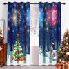 Happy New Year Christmas Curtain Traditional Festival Snow Tree Living Room Bedroom Window Curtains Kitchen Drapes