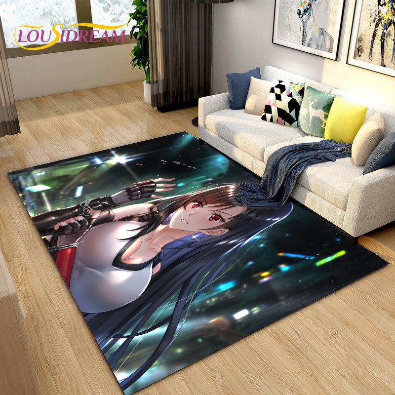 Сексуальная девушка кружево Tifa Aerith аниме коврик, ковер для гостиной спальни диван коврик украшения, детский нескользящий коврик 3D