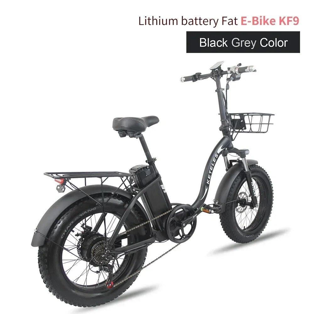 Электрический велосипед KETELES KF9 E, складной велосипед 20*4,0 дюйма, горный велосипед с толстыми шинами, двигатель 1000 Вт, 35 Ач, электрический велосипед со съемной батареей