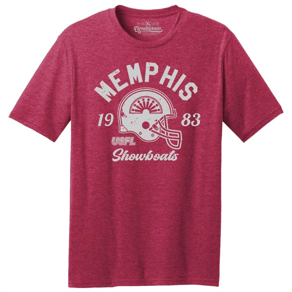 Memphis Showboats 1983 USFL Football TRI-BLEND Tee Shirt