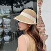 Женская соломенная шляпа летняя шляпа-ведро для отпуска на море с большими полями шляпа от солнца соломенная складная шляпа от солнца