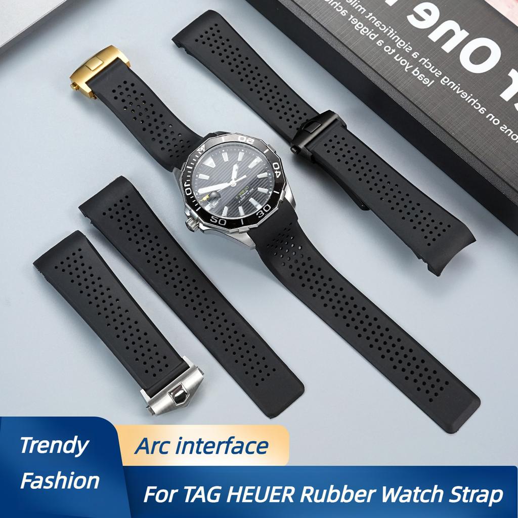 22 мм 24 мм Резиновый Ремешок Для Часов TAG HEUER GRAND CARRERA AQUARACER Водонепроницаемый Спортивный Ремешок Мягкий Силиконовый Браслет Для Часов